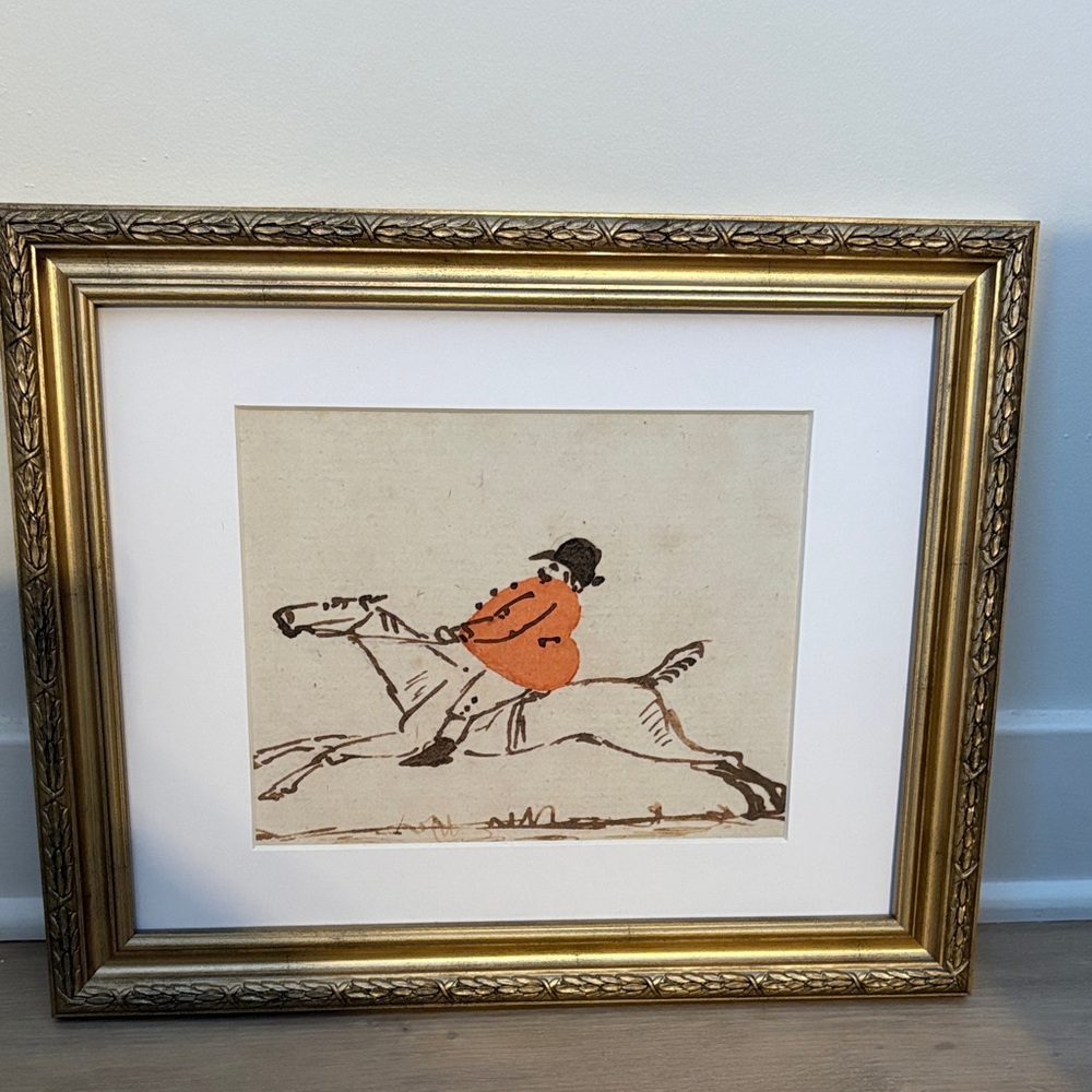 Equestrian Art horse rider Print NWOT